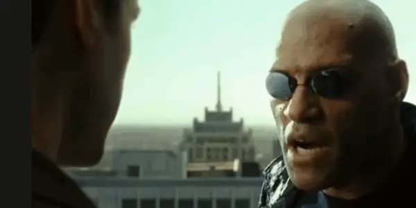 Morpheus getting serious about Neo's self-doubt - source: Warner Bros./Roadshow