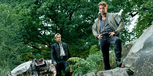 source: Peter Mountain/Walt Disney Pictures. Billy Magnussen & Chris Pine perform 'Agony'.