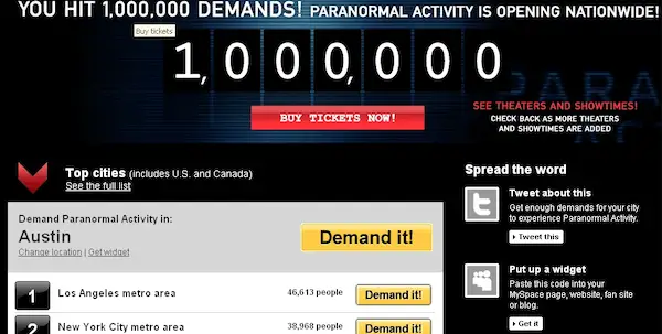 Demand It! How PARANORMAL ACTIVITY Changed Film Marketing Campaigns