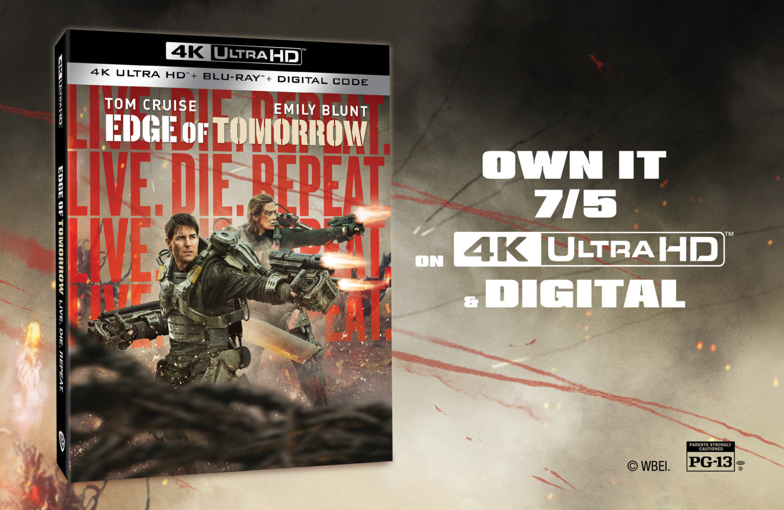 ENTER FOR A CHANCE TO WIN A LIVE.DIE.REPEAT: EDGE OF TOMORROW 4K DIGITAL MOVIE